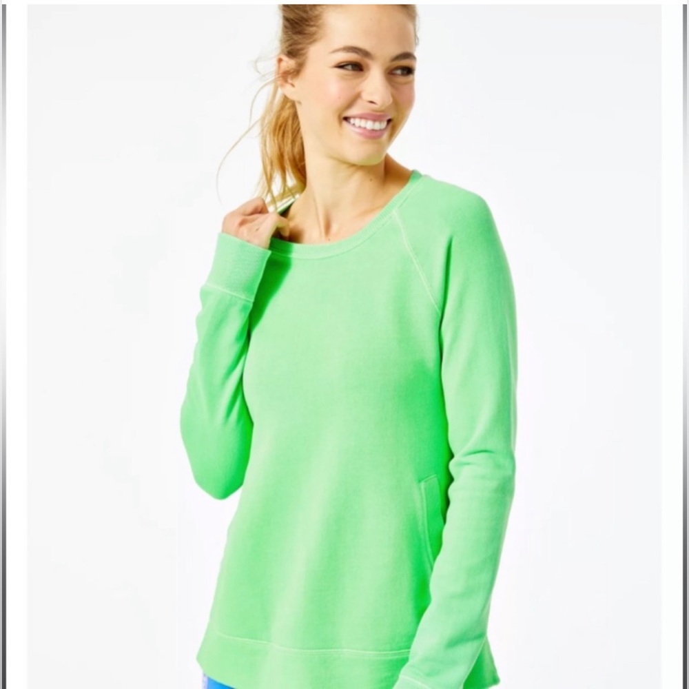 LILLY PULITZER LUXLETIC BEACH COMBER PULLOVER CABANA GREEN - Picture 4 of 5